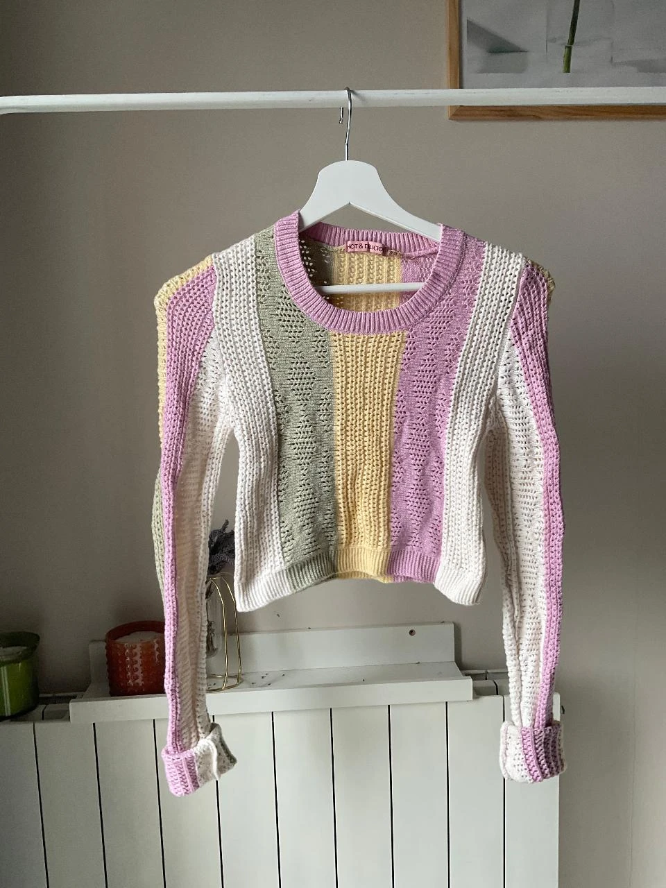 Suéter pastel retrô – pérola macia e ultra na moda Tamanho PP – photo 3
